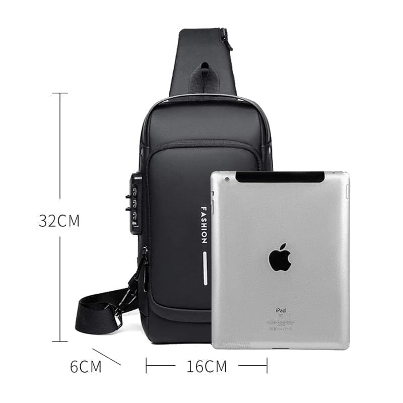 Anti-Theft Backpack with Senha USB Slim Bag 