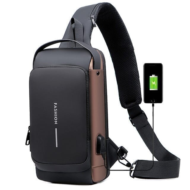 Anti-Theft Backpack with Senha USB Slim Bag 